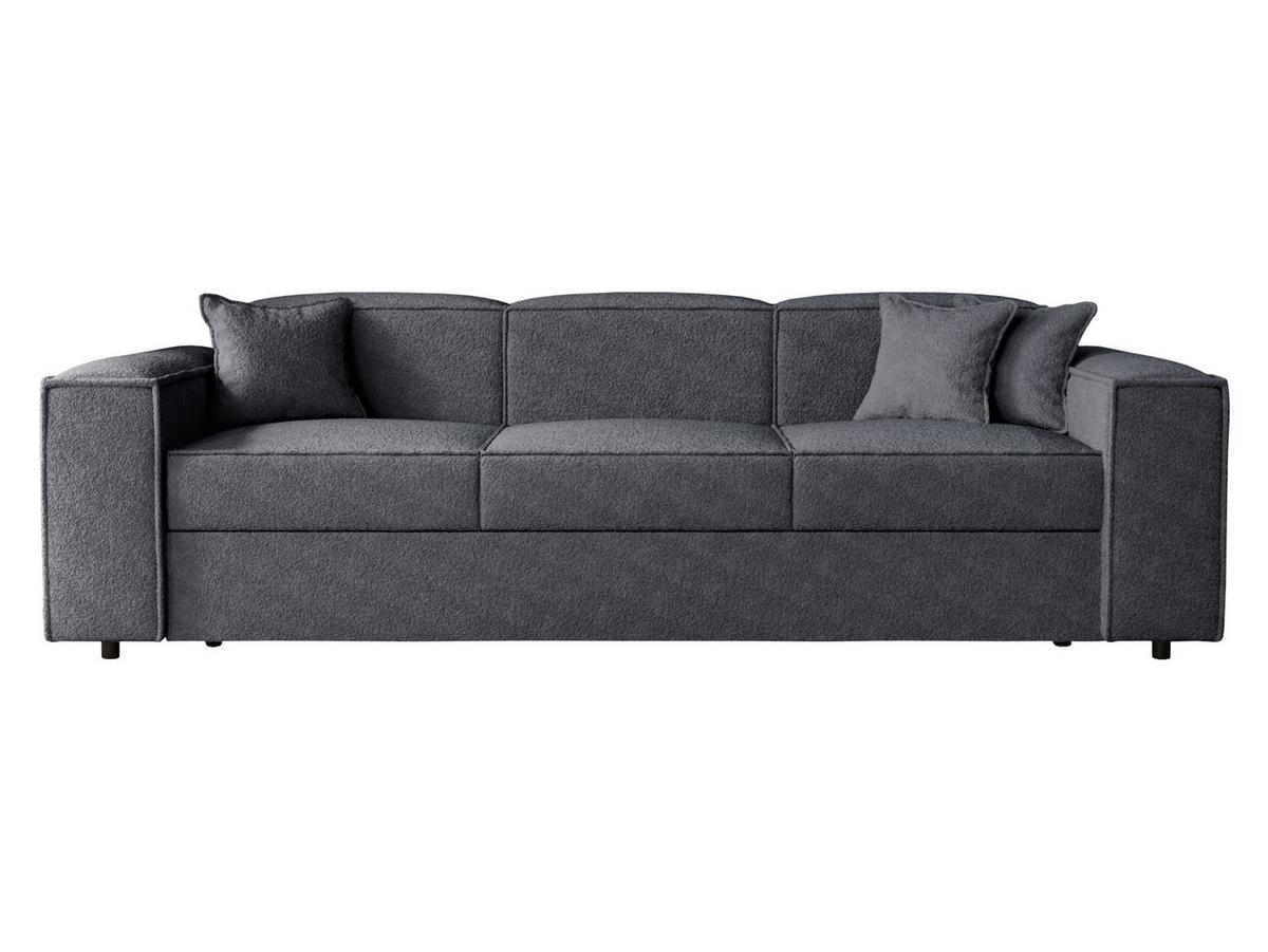 SCHLAFSOFA Santos Boucle - Dunkelgrau/Schwarz, Holzwerkstoff/Kunststoff (252/79/88cm) - MIRJAN24