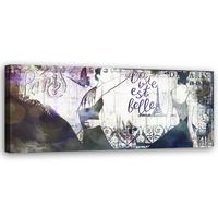WANDBILD collage frankreich frau - Grau, Textil (90/30cm) - Feeby