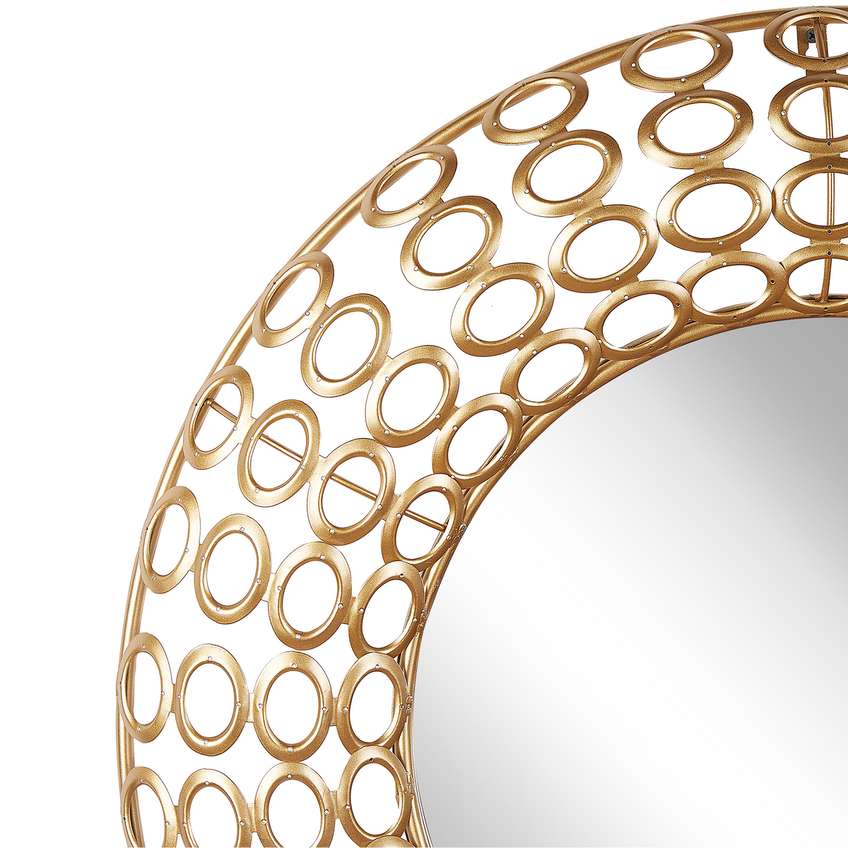 WANDSPIEGEL goldrund80cmBOURDON Bourdon - Goldfarben, Metall (80/80/6cm) - Beliani