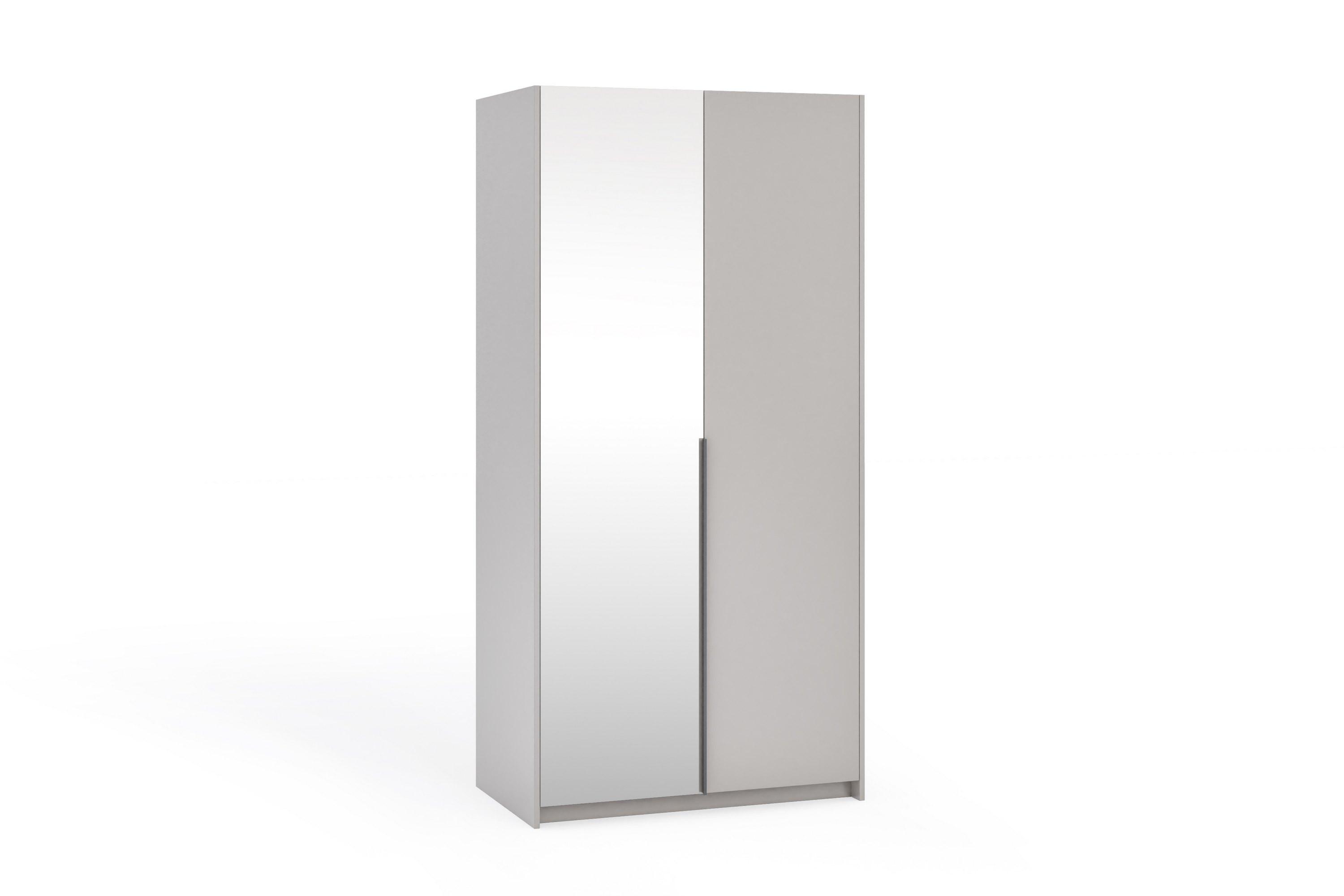 DREHTÜRENSCHRANK THALIA 100/204/58cm 2-türig mit Spiegel Kaschmir - Kaschmir, Holzwerkstoff (100/204/58cm) - MASSENO