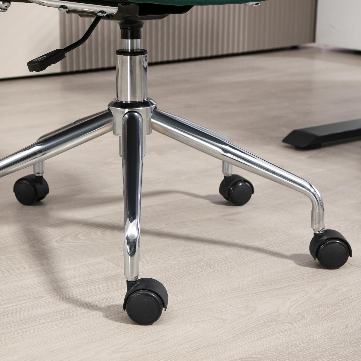 BÜROSTUHL, Schreibtischstuhl mit Rattanoptik, Wippfunktion für Home Office, Grün - Grün, Kunststoff (58/94/65cm) - HOMCOM