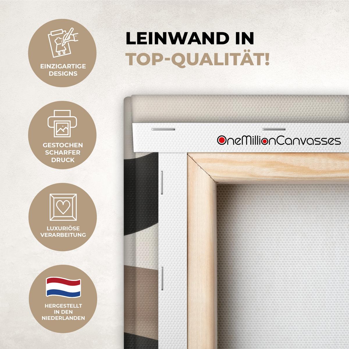 LEINWANDBILD Abstrakt - Landschaft - Wellen - Cremefarben Deko Schlafzimmer 30x20 cm - Cappuccino, Textil (30/20cm) - MuchoWow