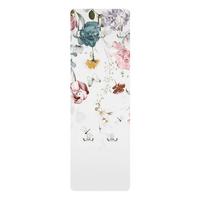 WANDGARDEROBE - Rankende Blumen mit Schmetterlingen Aquarell 34/105 cm - Pastellblau, Holzwerkstoff (34/105/1.6cm) - Bilderwelten