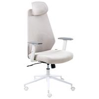 BÜROSTUHL Hellgrau Oryn - Hellgrau/Weiß, Textil/Metall (71/115/65cm) - Beliani