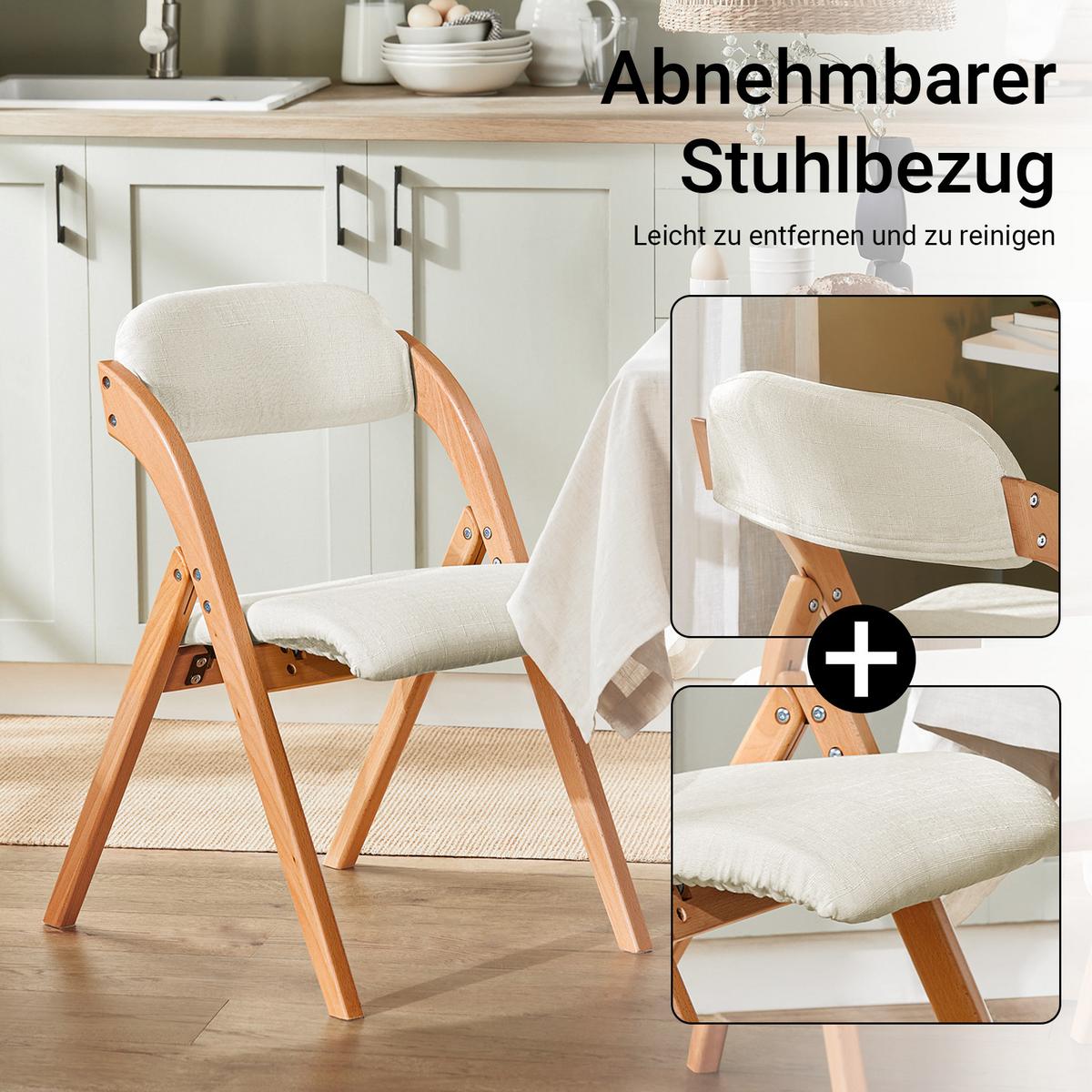 KLAPPSTÜHLEN 2 er set, Weiß - Weiß, Holz (47.5/77/59cm) - SoBuy