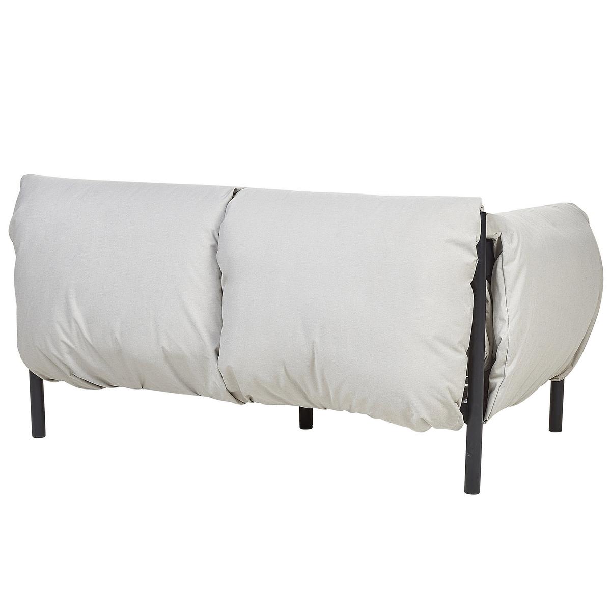 LOUNGE-SET 4-Sitzer Aluminium Hellgrau/Schwarz Esperia - Hellgrau/Schwarz, Metall - Beliani