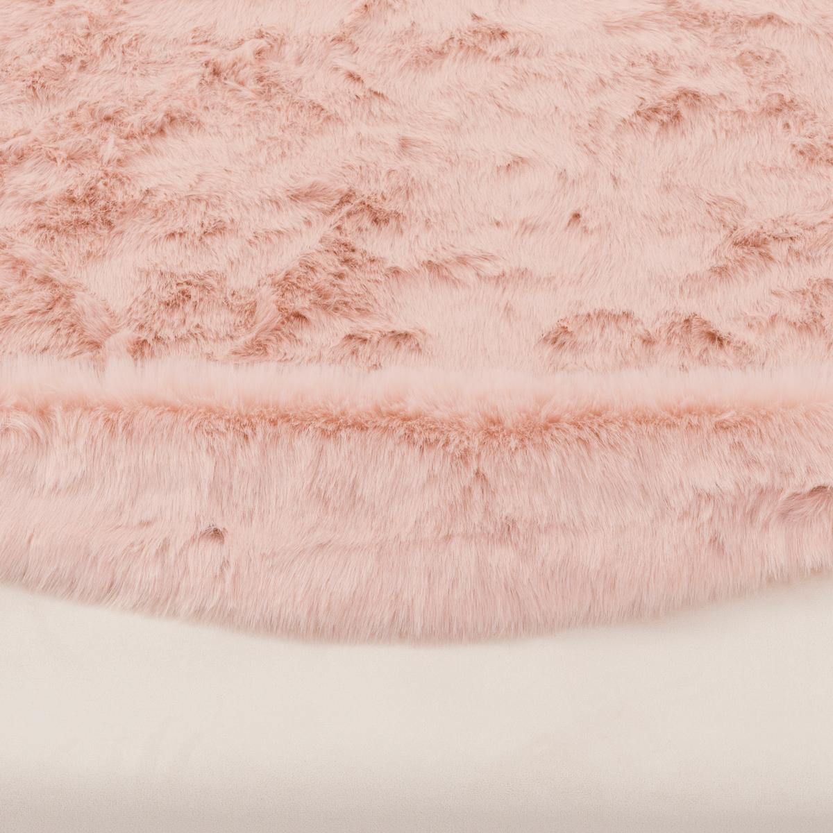 LUXUS SUPER SOFT FELLTEPPICH ASPEN RUND MELIERT - Rosa, Textil (160/160cm) - Pergamon