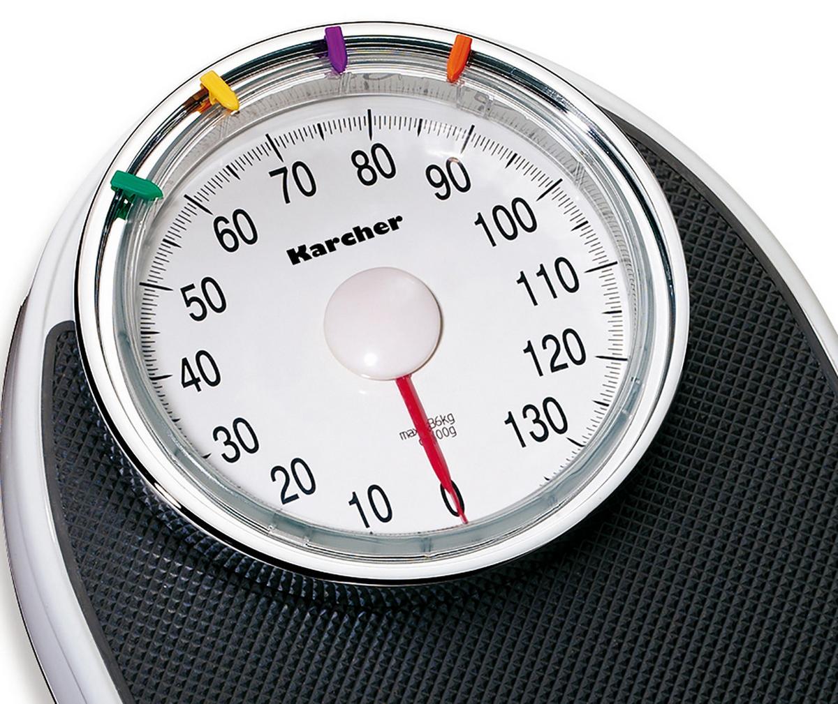 PERSONENWAAGE Libro, analog/mechanisch, Retro-Design, bis max 136kg - Schwarz, Metall (43/28.5/8.3cm) - Karcher