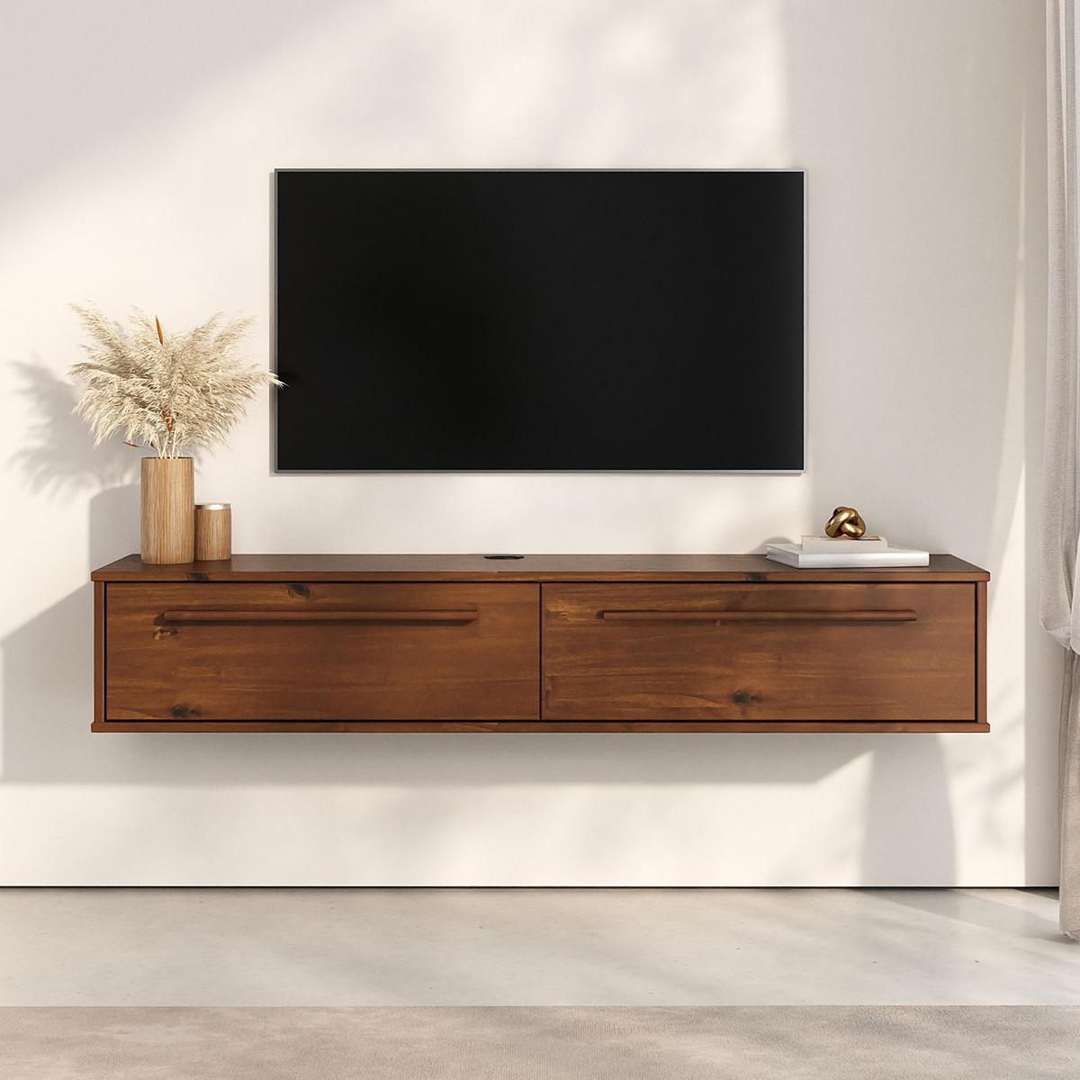 LOWBOARD TECCA - Kastanienfarben, Holz (145/26/33cm) - IDIMEX