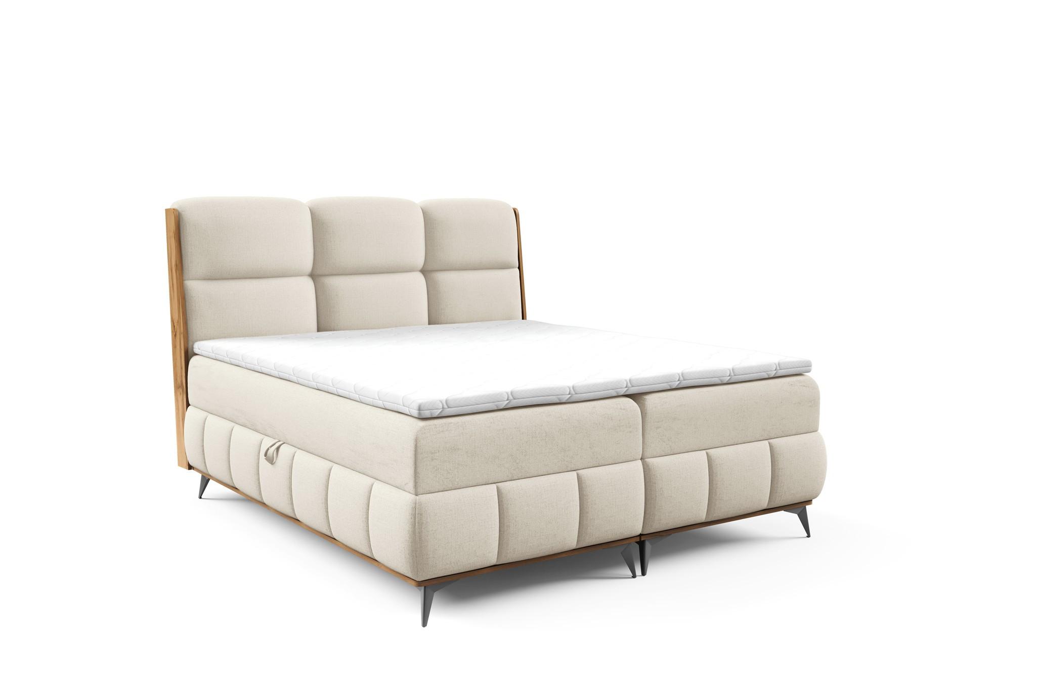 BOXBETT Charlie - Creme, Holzwerkstoff/Textil (160/200cm) - Fun Möbel