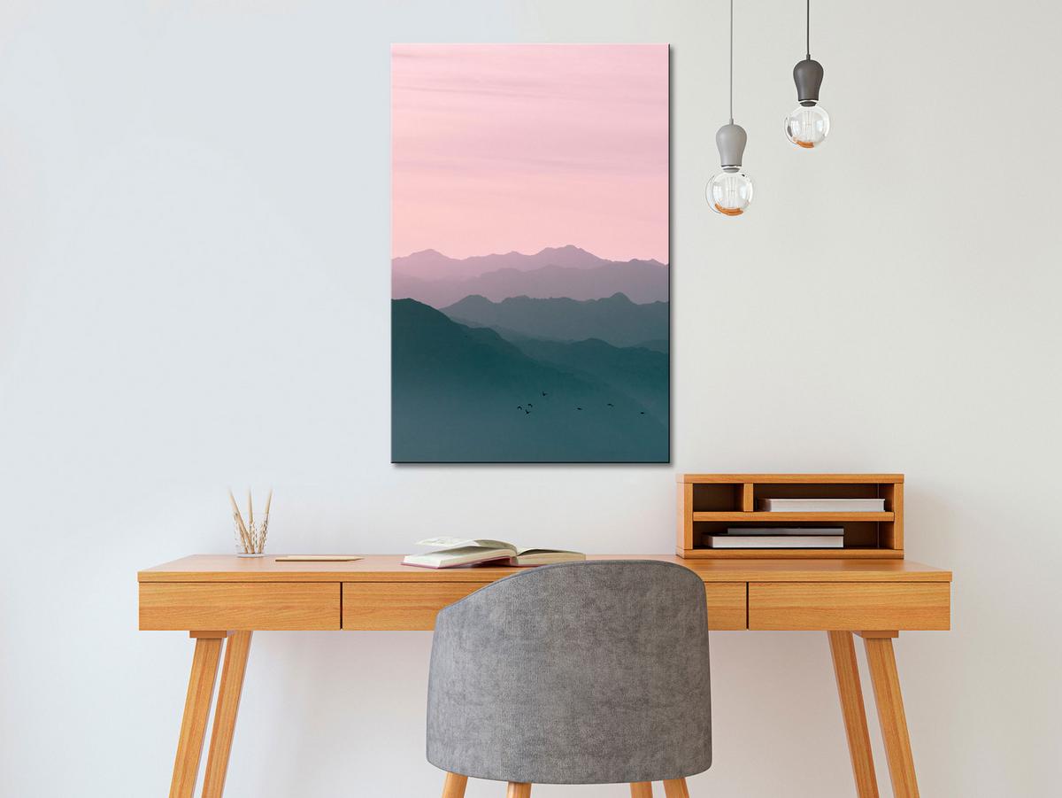 KUNSTDRUCK Rosa 40/60 cm - Pink/Grün, Textil (40/60cm) - KUNSTLOFT
