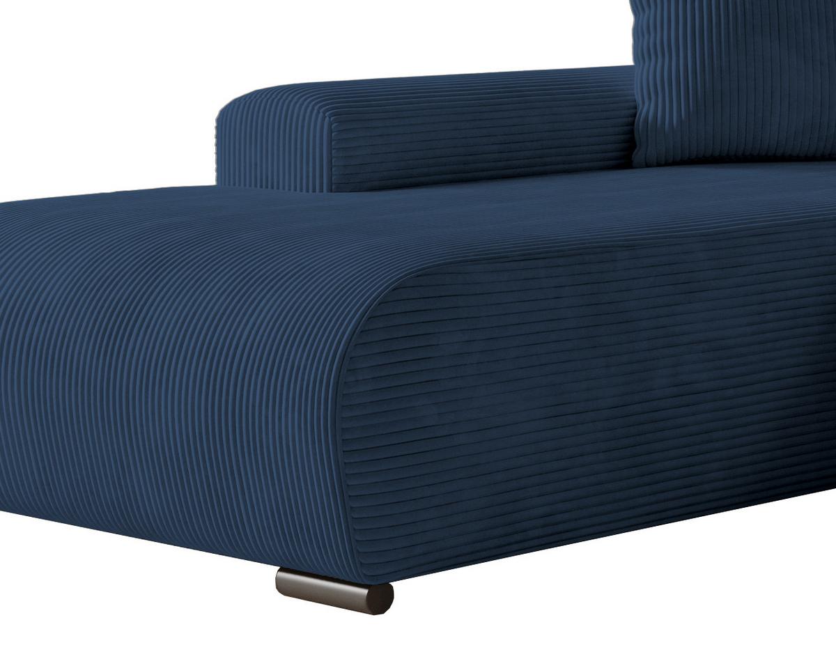ECKSOFA Nelly mit Bettkasten und Schlaffunktion, Cordstoff in L-Form - Blau, Textil (270/185cm)