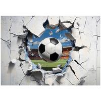 FOTOTAPETE Kinderzimmer Junge 3D Fußball Vlies Tapete 150x105 - Multicolor, Papier (150/105cm) - Wallarena