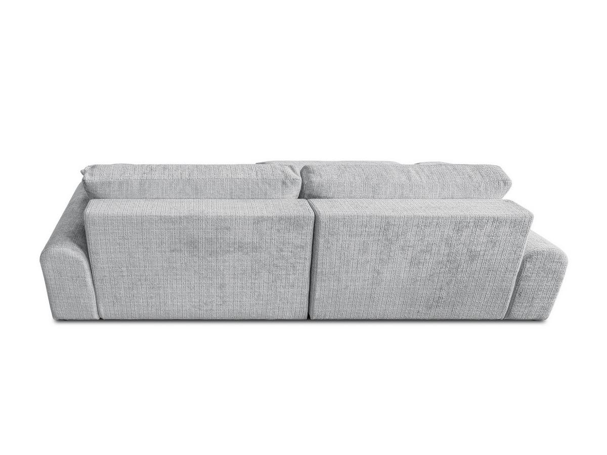 ECKSOFA Melvano mit Schlaffunktion und Bettkasten im Japandi-Stil aus weichem Hellgrau Chenille-Stoff - Hellgrau/Schwarz, Holz/Kunststoff (145/240cm) - S-Style