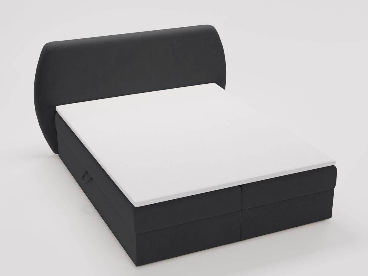 BOXBETT Bogota 160x200 Schwarz - Schwarz, Holz/Textil (160/200cm) - Graingold