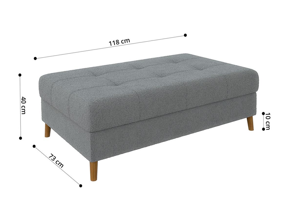 HOCKER Henrik Grau Boucle - Braun/Grau, Holz/Textil (118/40/73cm) - S-Style Möbel