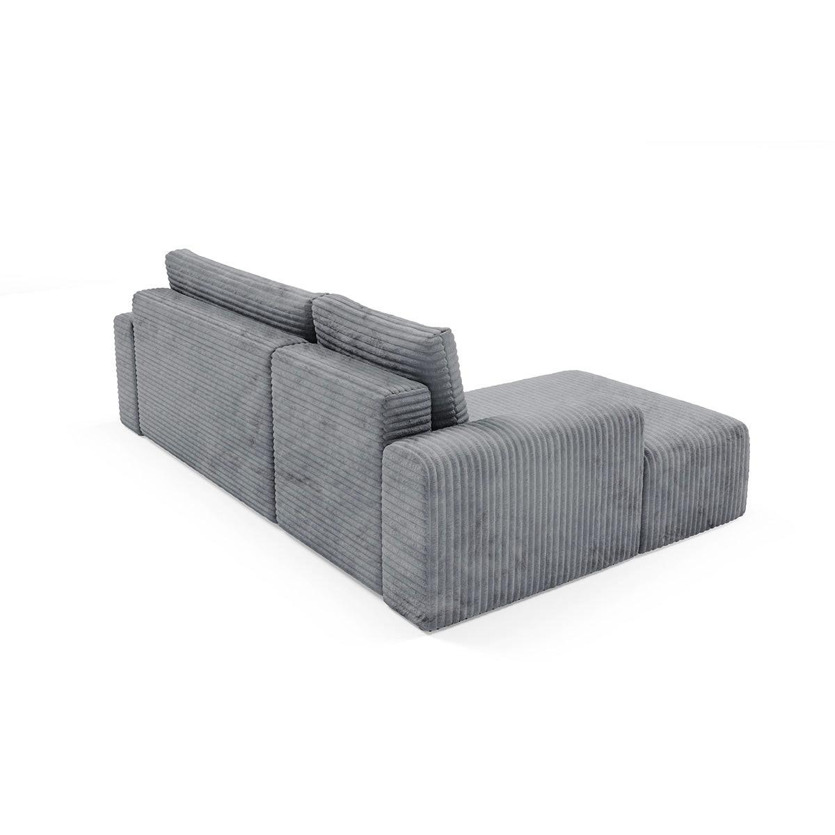 ECKSOFA Romeo 3 Sitzplätze Dunkelgrau - Grau, Holz (268/163cm) - Petits-meubles