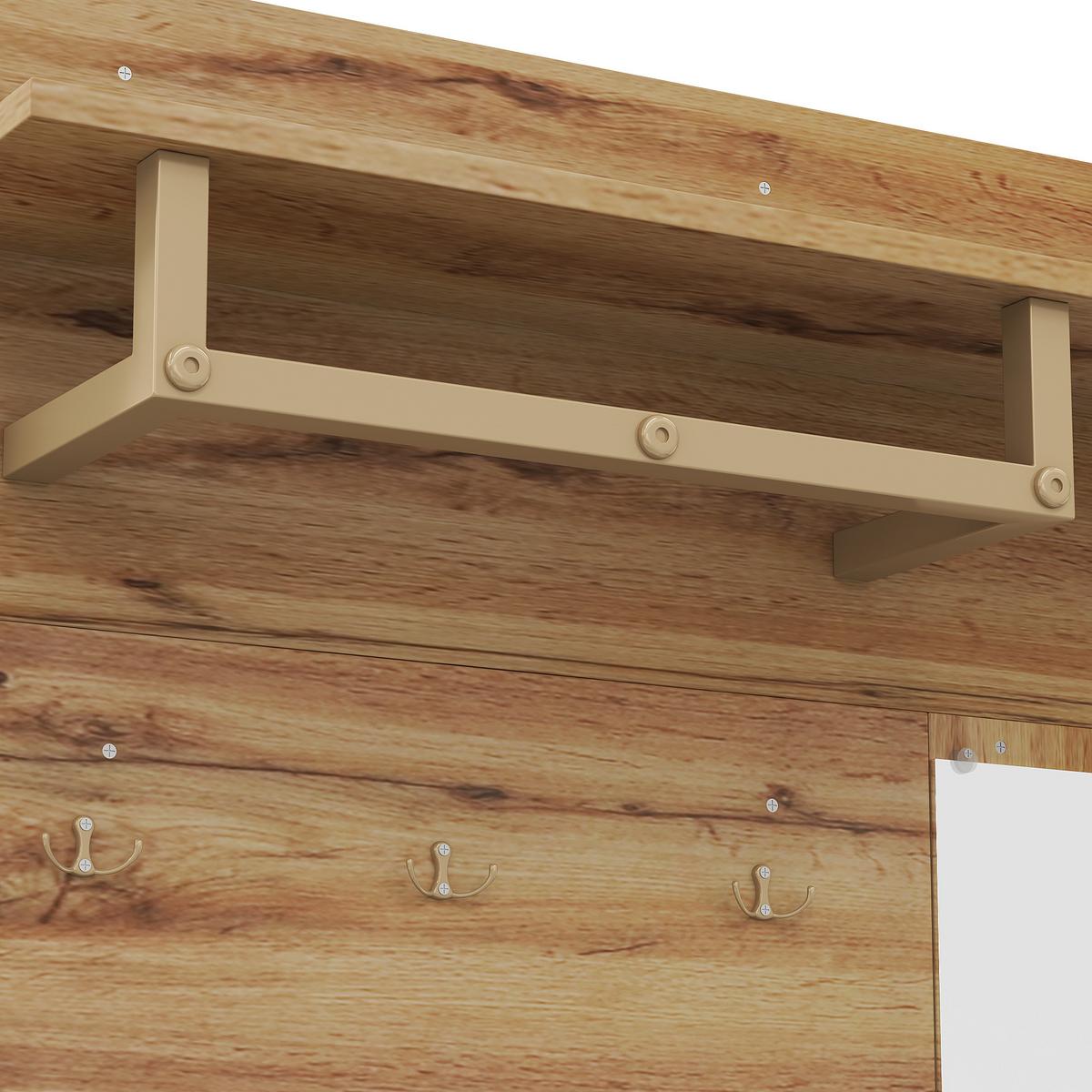 GARDEROBEN-SETS Flurgarderobe Holzoptik mit Spiegel & Sitzbank Kompaktgarderobe 100×190 cm - Sonoma Eiche, Holzwerkstoff (100/190/38cm) - Urban Meuble