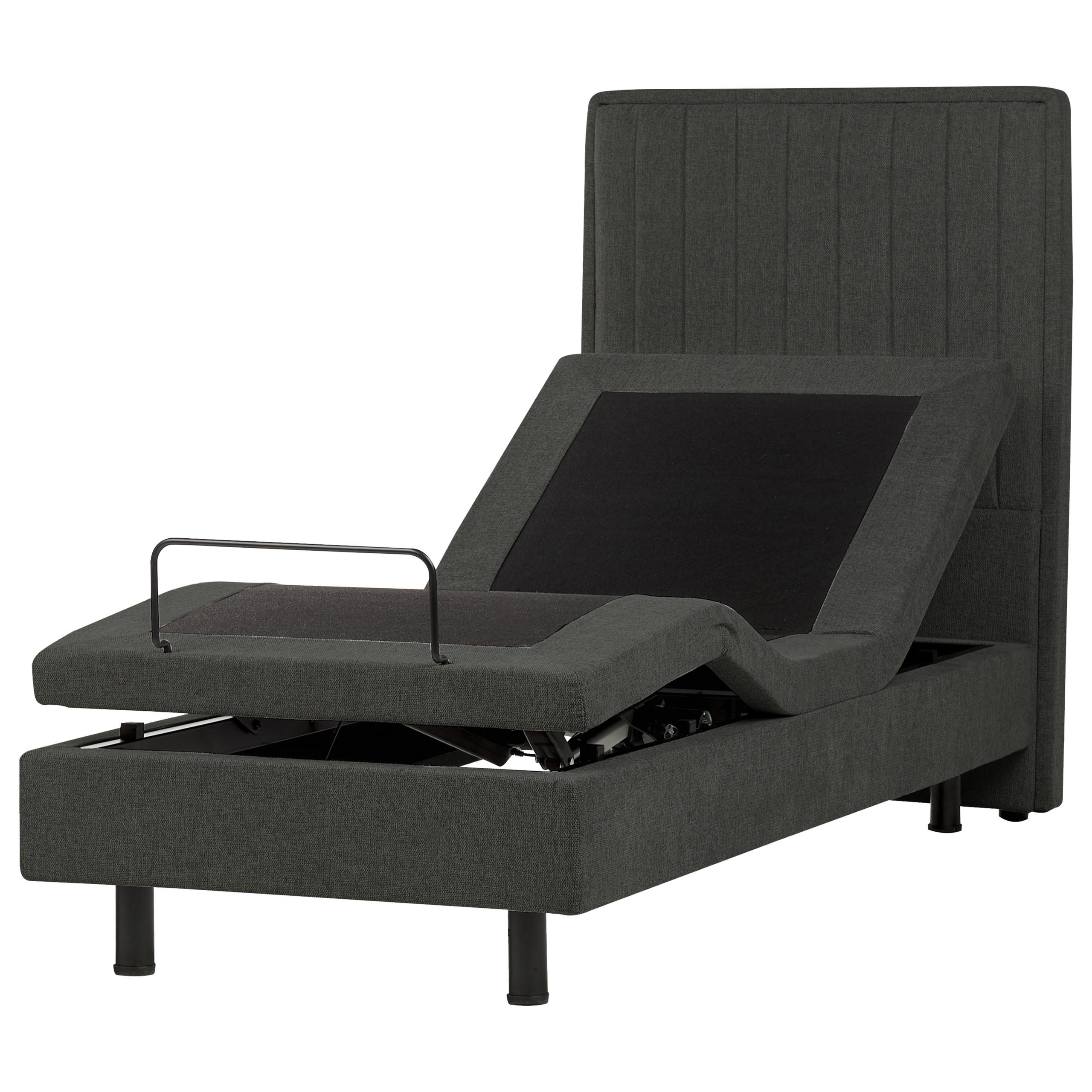 BETT verstellbar 80/200 cm Stoff Dunkelgrau Castellan - Dunkelgrau, Textil (80/200cm) - Beliani