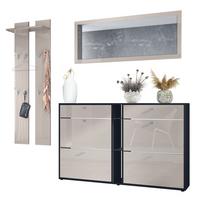 GARDEROBE Orlando Sandgrau Hochglanz - Sandfarben, Holzwerkstoff (215/210/28cm) - Vladon