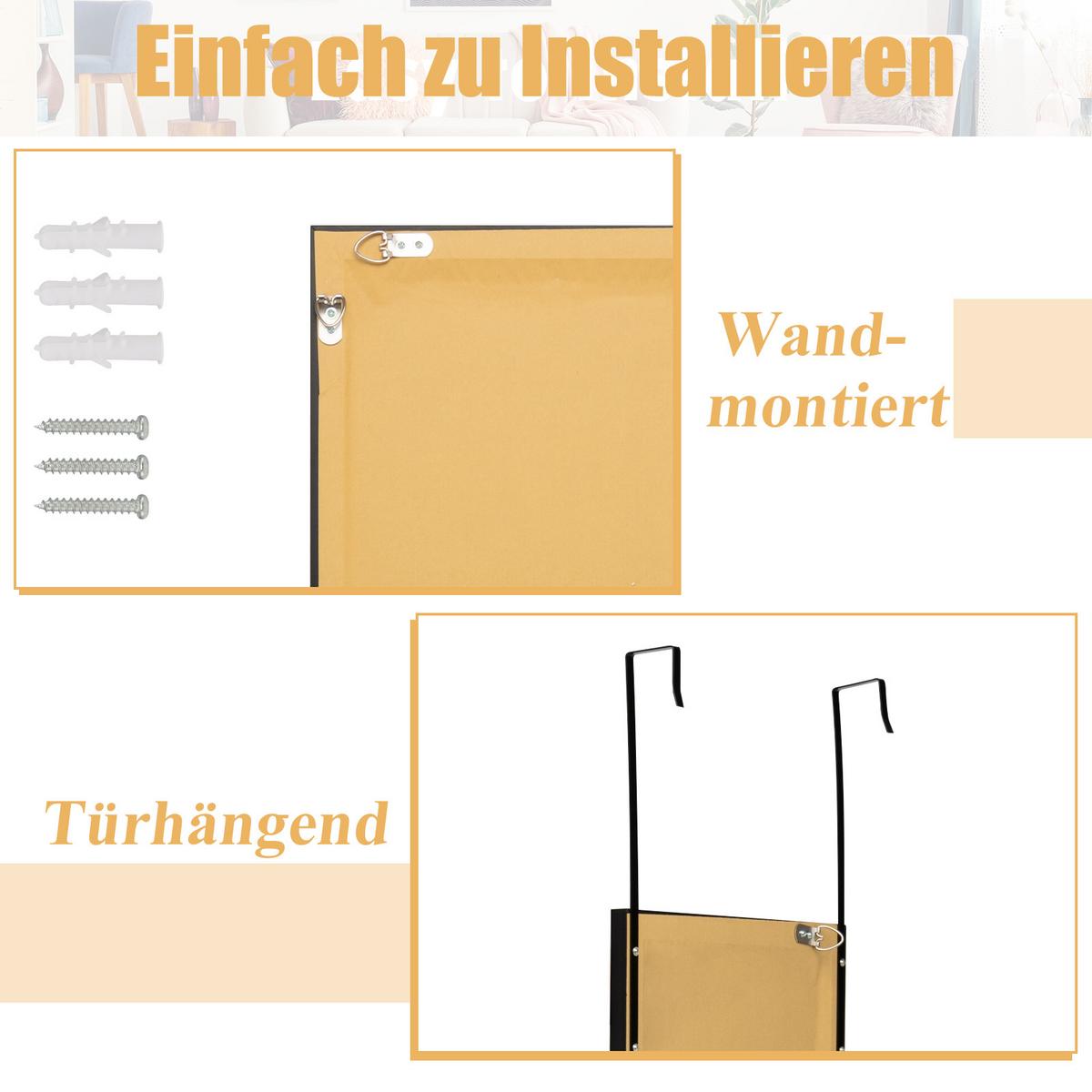 GANZKÖRPERSPIEGEL Schwarz - Schwarz, Glas (113/7.5/27cm) - COSTWAY