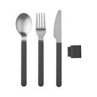 BESTECK-SET Silueta Nordic Black - Schwarz, Kunststoff/Metall - Mepal
