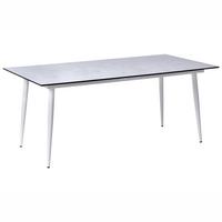 GARTENTISCH 180/90 cm Steinoptik Hellgrau Tolentino - Hellgrau, Kunststoff (180/90/75cm) - Beliani