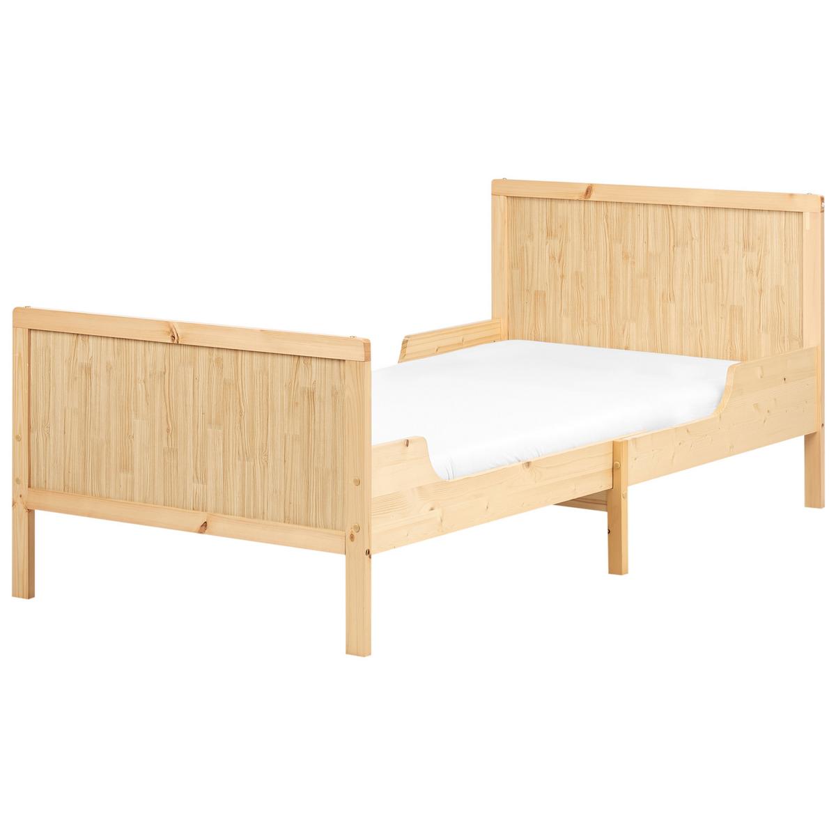 KINDERBETT mitwachsend 90x130/160/200 cm Heller Holzfarbton Montigny - Hellbraun, Holz (90/200cm) - Beliani