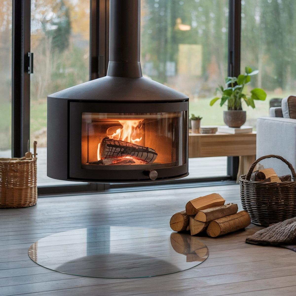 GLASPLATTE für Kamin transparent Ø70 cm - Transparent, Glas (80/70/0.4cm) - TULUP