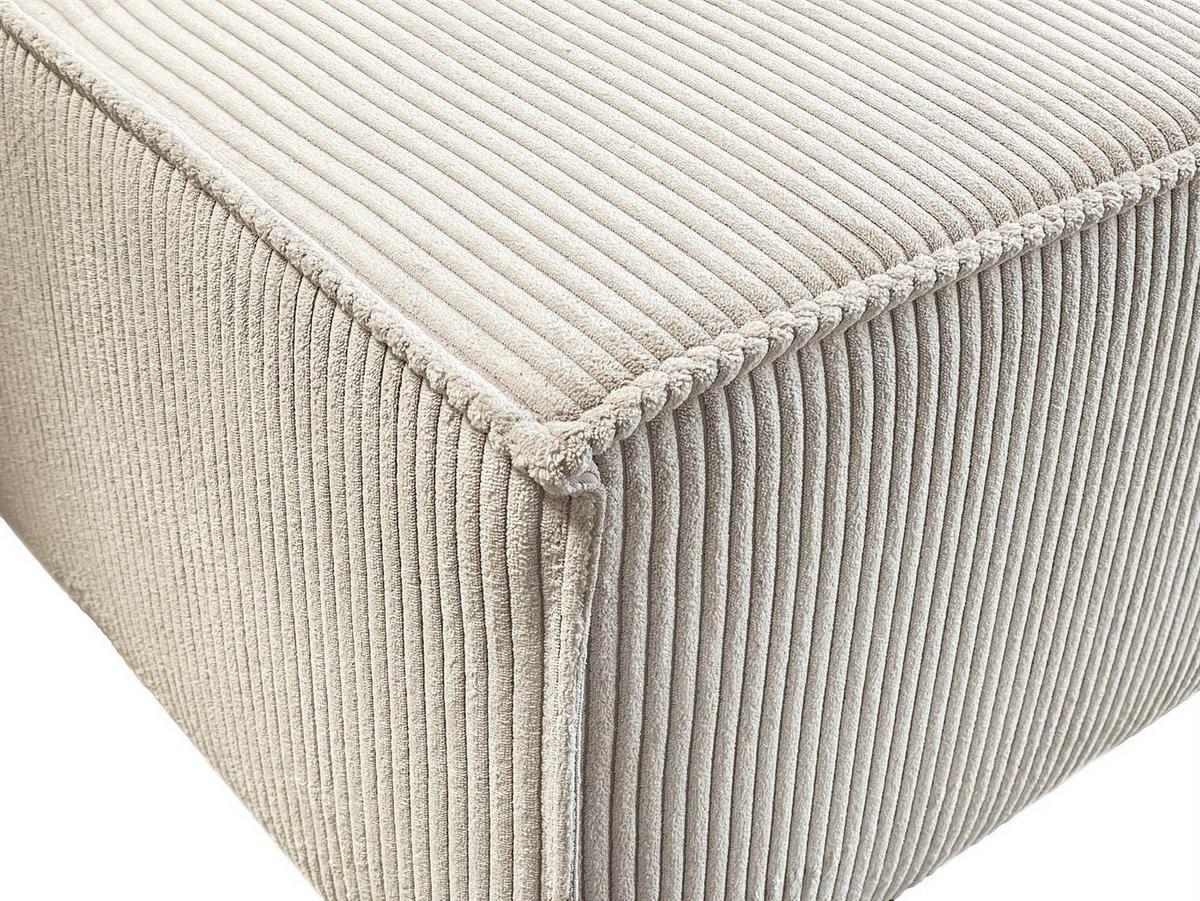 WOHNLANDSCHAFT Gepolstertes CARLO U Cord mit Schlaffunktion und Bettkasten, Poso 100 - Ecru, Textil (315/83/143cm) - Lookway