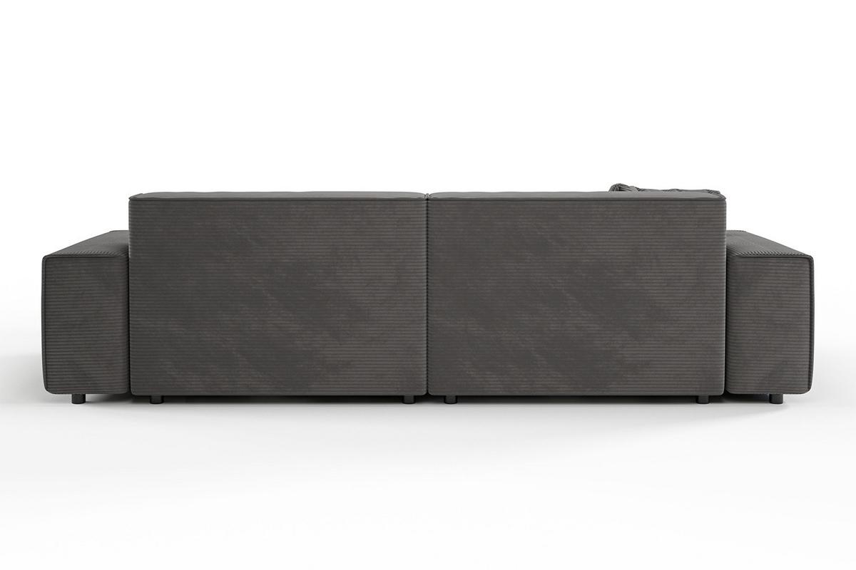SOFA RANI Grau Cord - Dunkelgrau/Schwarz, Kunststoff/Textil (256/71/101cm) - KAWOLA
