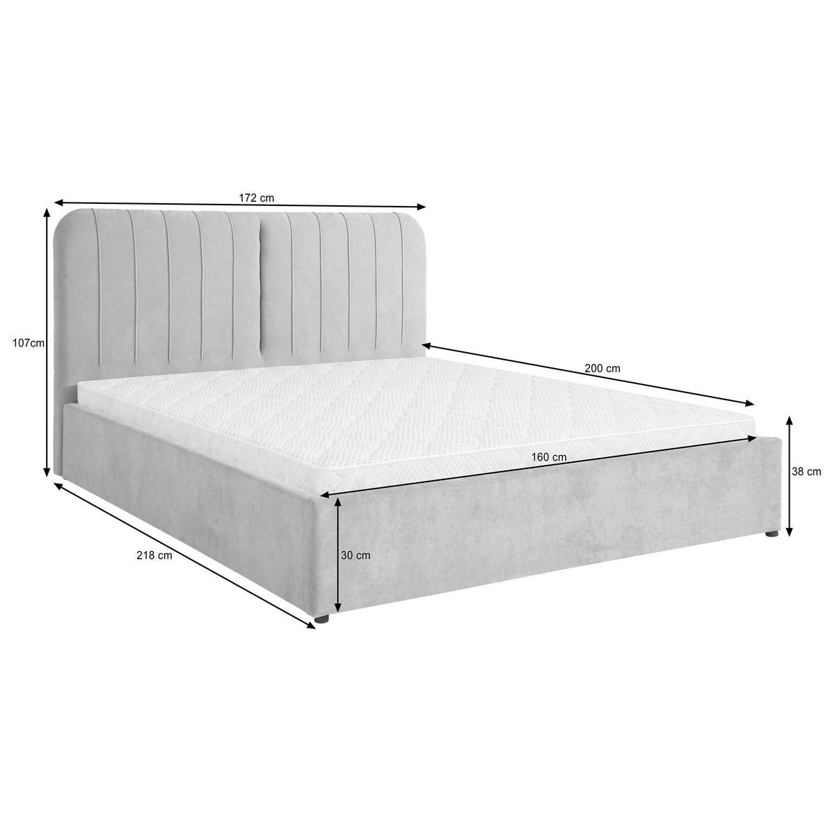 POLSTERBETT Livre mit Schaumstoffmatratze 10 cm, mit Bettkasten, 160x200 cm, Chenille-Stoff, Dunkelbeige - Cappuccino, Textil (160/200cm) - Beautysofa