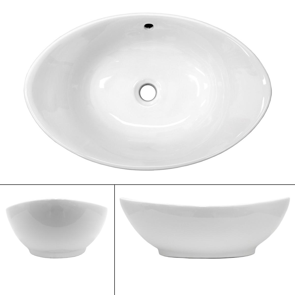 WASCHBECKEN - Weiß, Keramik (39/20/59cm) - ECD-Germany