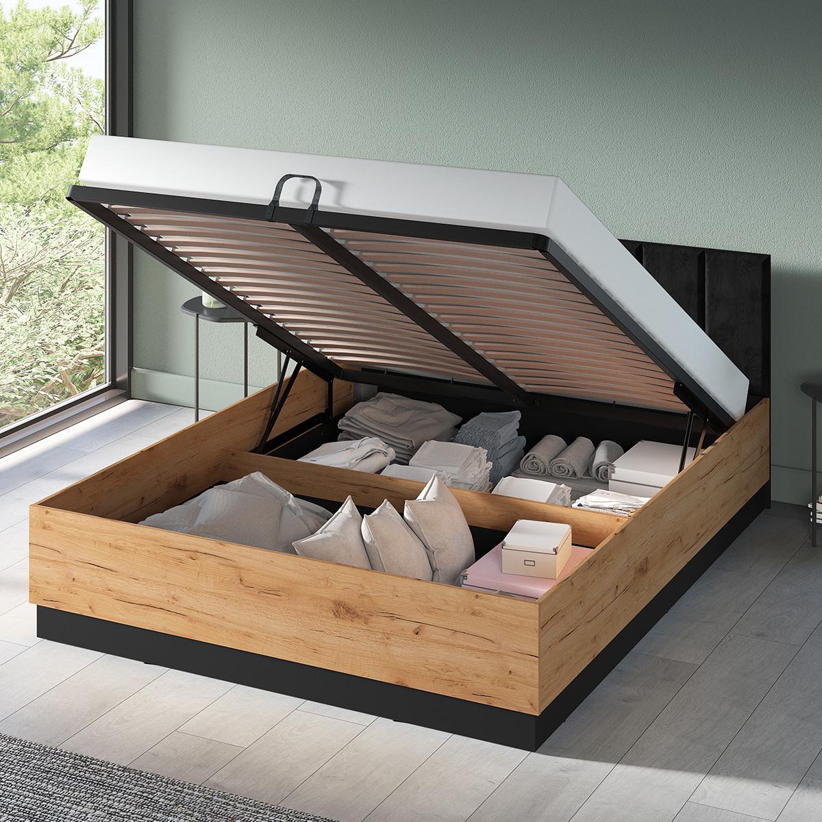 BOXBETT 160/200 Solal Holz - Braun, Holzwerkstoff (160/200cm) - Petits-meubles