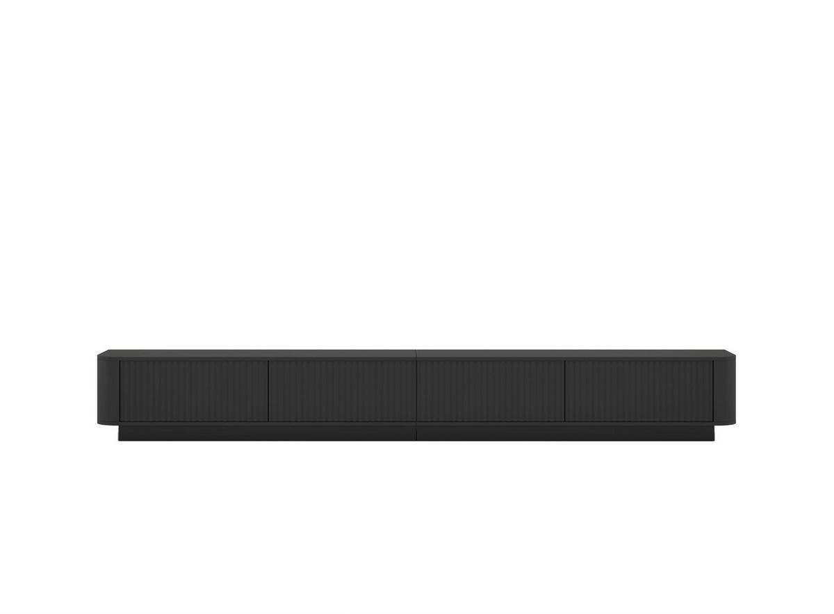 TV-LOWBOARD 2er-Set Aurora Schwarz matt 280 cm mit Sockel - Schwarz, Holzwerkstoff (280/37/35cm) - Meble Lindner