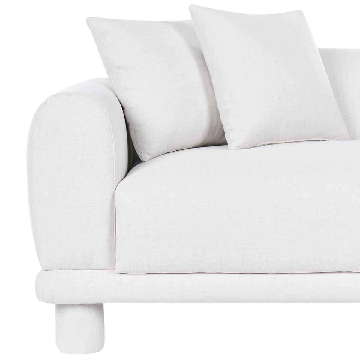 3-SITZER-SOFA Stoff Cremeweiß Pori - Creme, Textil (202/74/93cm) - Beliani