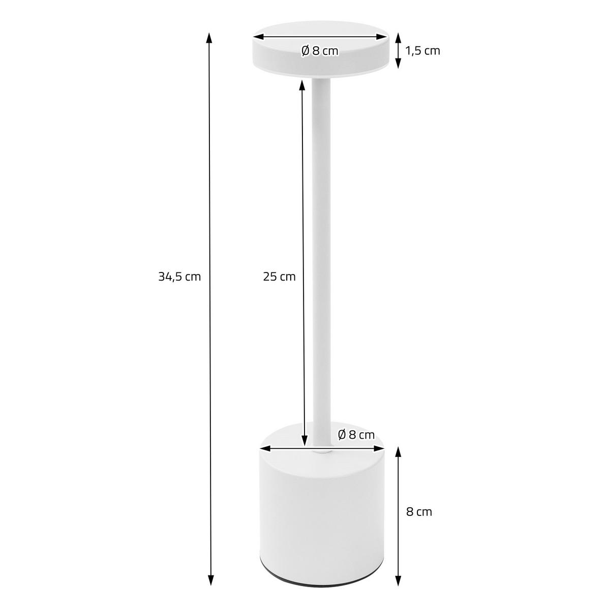 LED TISCHLAMPE kabellos Touch Creme Ø8x34,5cm 3 Lichtfarben Dimmbar - Goldfarben, Metall (8/8/34.2cm) - Home Styling Collection