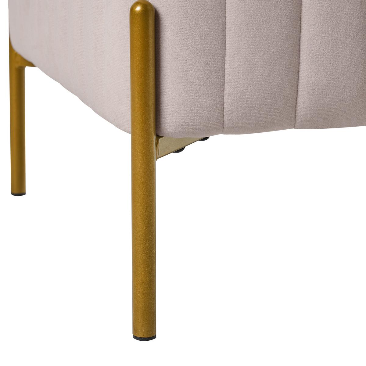 HOCKER Samtstoff Taupe Utah - Taupe, Textil (47/43/47cm) - Beliani