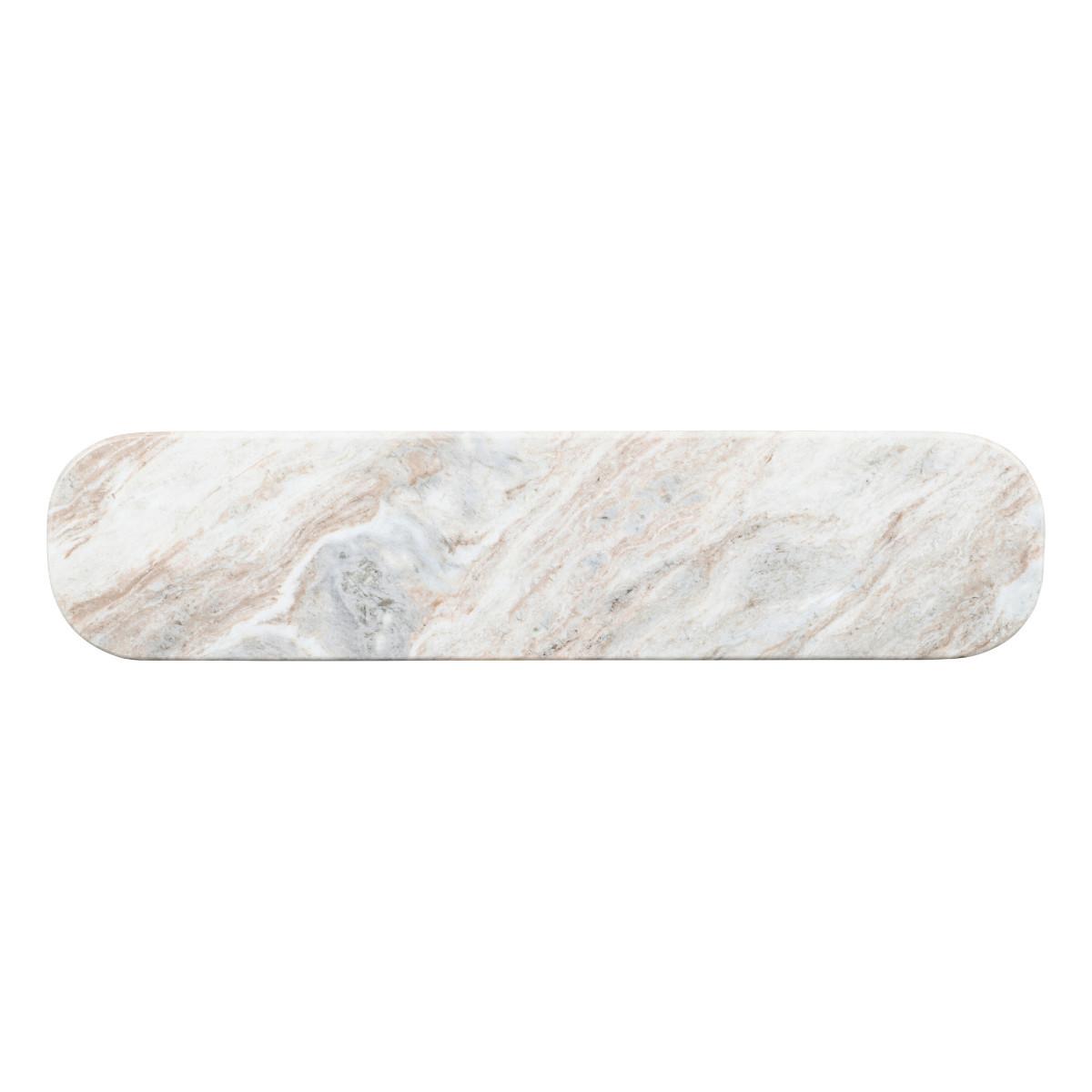 KONSOLENTISCH aus Massivholz und Marmor 165/77/38 cm - Beige, Naturmaterialien (12/38/77cm) - Signature