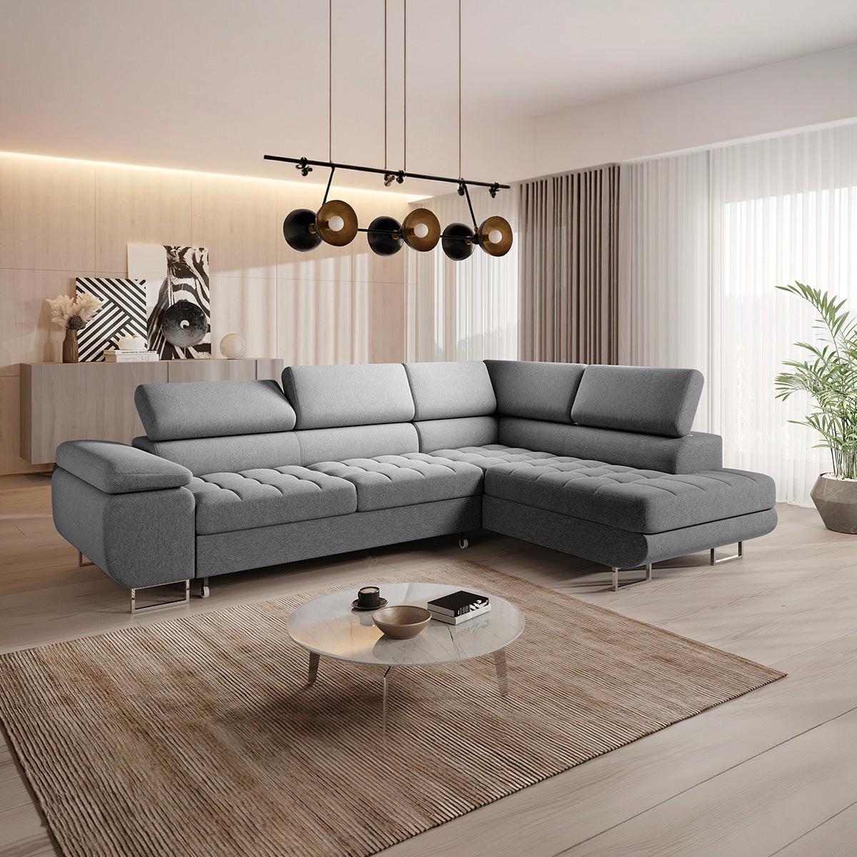 ECKSOFA Eden 4 Sitzplätze Anthrazitgrau - Grau, Holzwerkstoff (271/201cm) - Petits-meubles