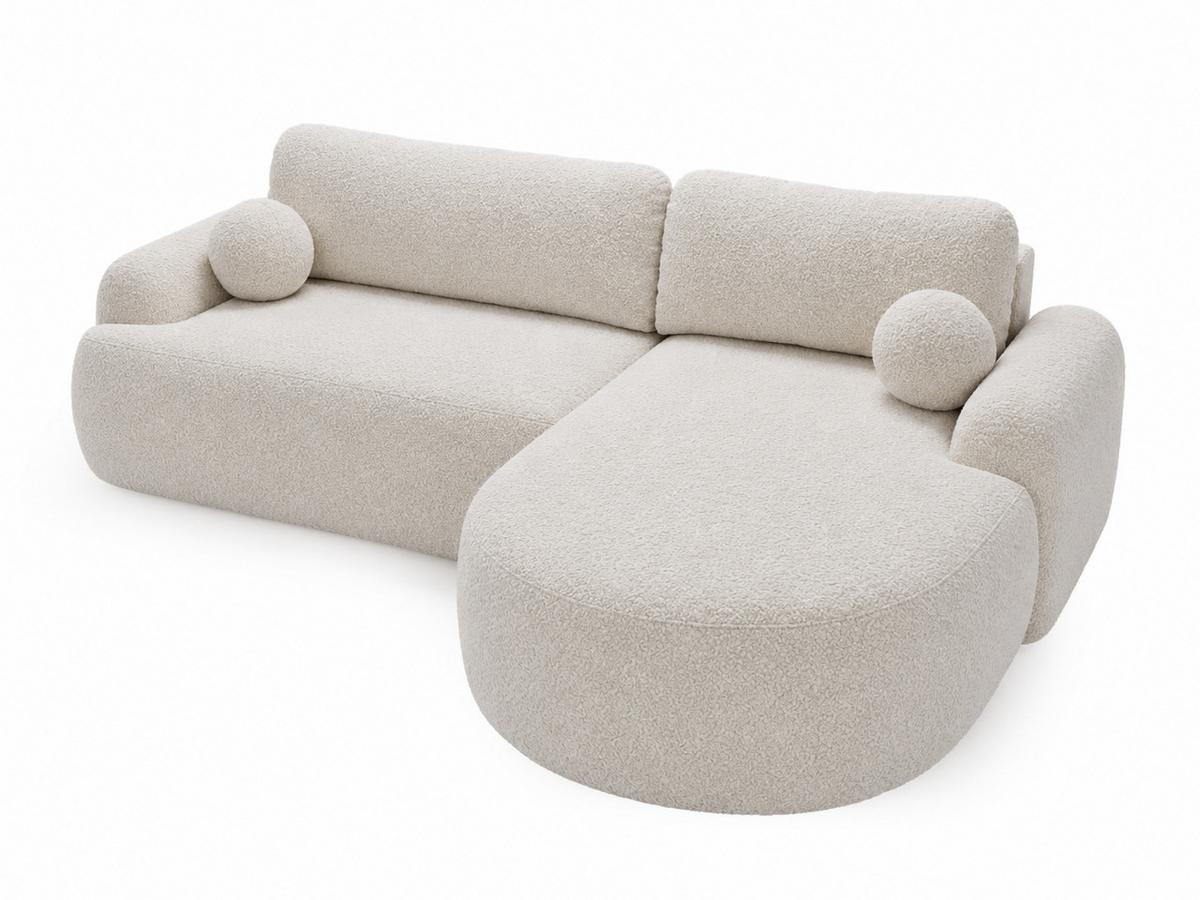 ECKSOFA Aurio weiß Rechts - Weiß, Holz/Textil (261/177cm) - Graingold