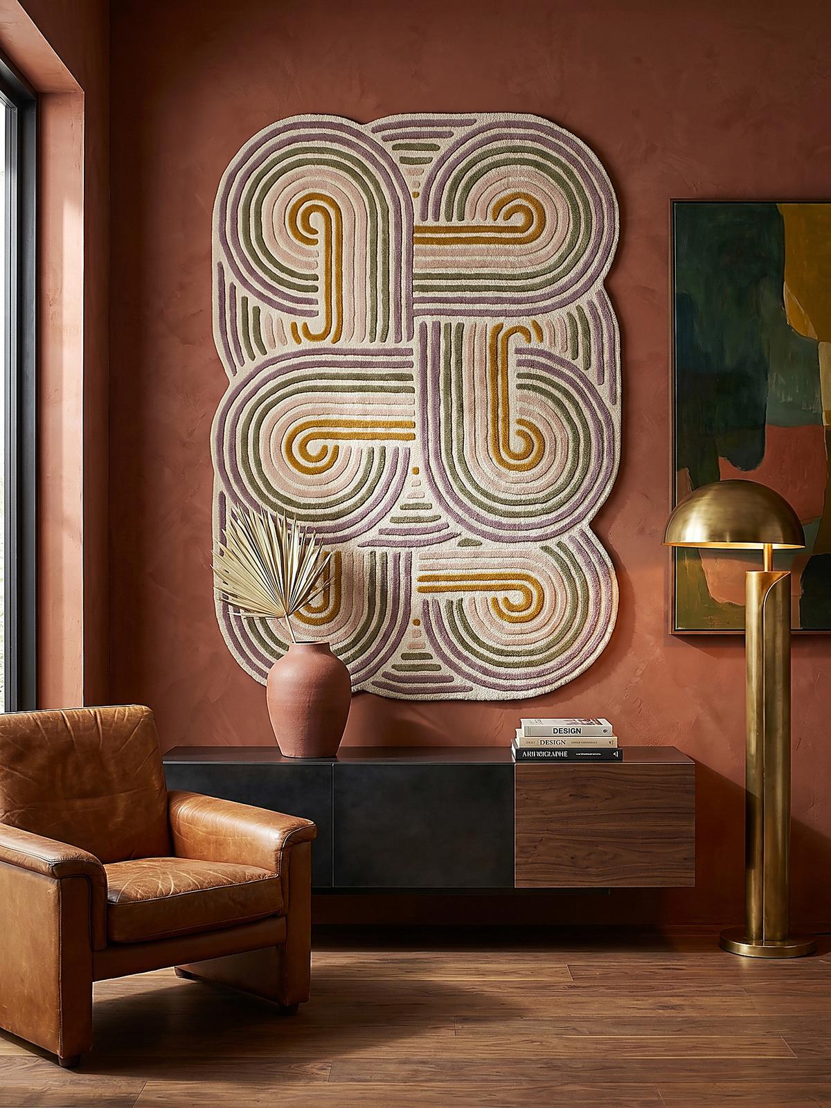 WOLLTEPPICH SOAR, abstrakt, Grün, 140 x 200 cm - Beige, Textil (200/140cm) - KADIMA DESIGN
