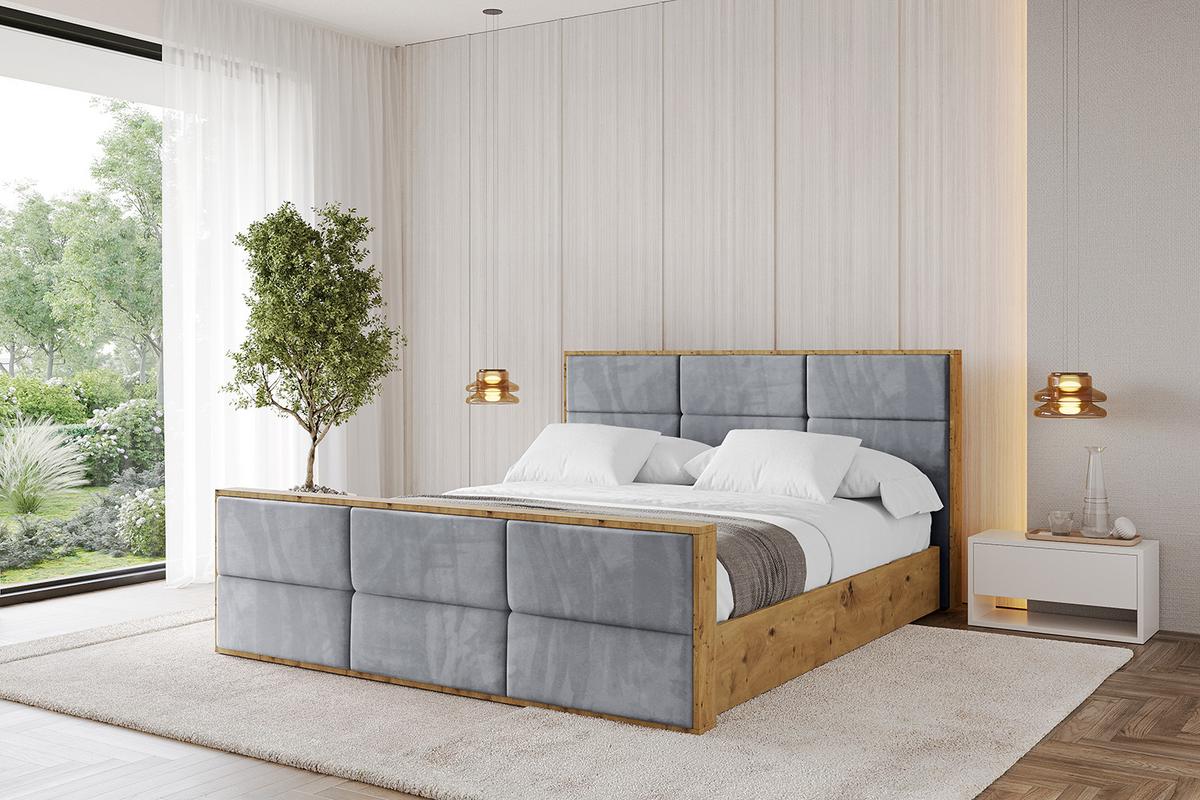 POLSTERBETT mit Bettkasten, Fußteil und Lattenrost, Boxbett ohne Matratze - ENZO1-Z 180x200 Grau - Grau, Holzwerkstoff/Textil (180/200cm) - ALTDECOR
