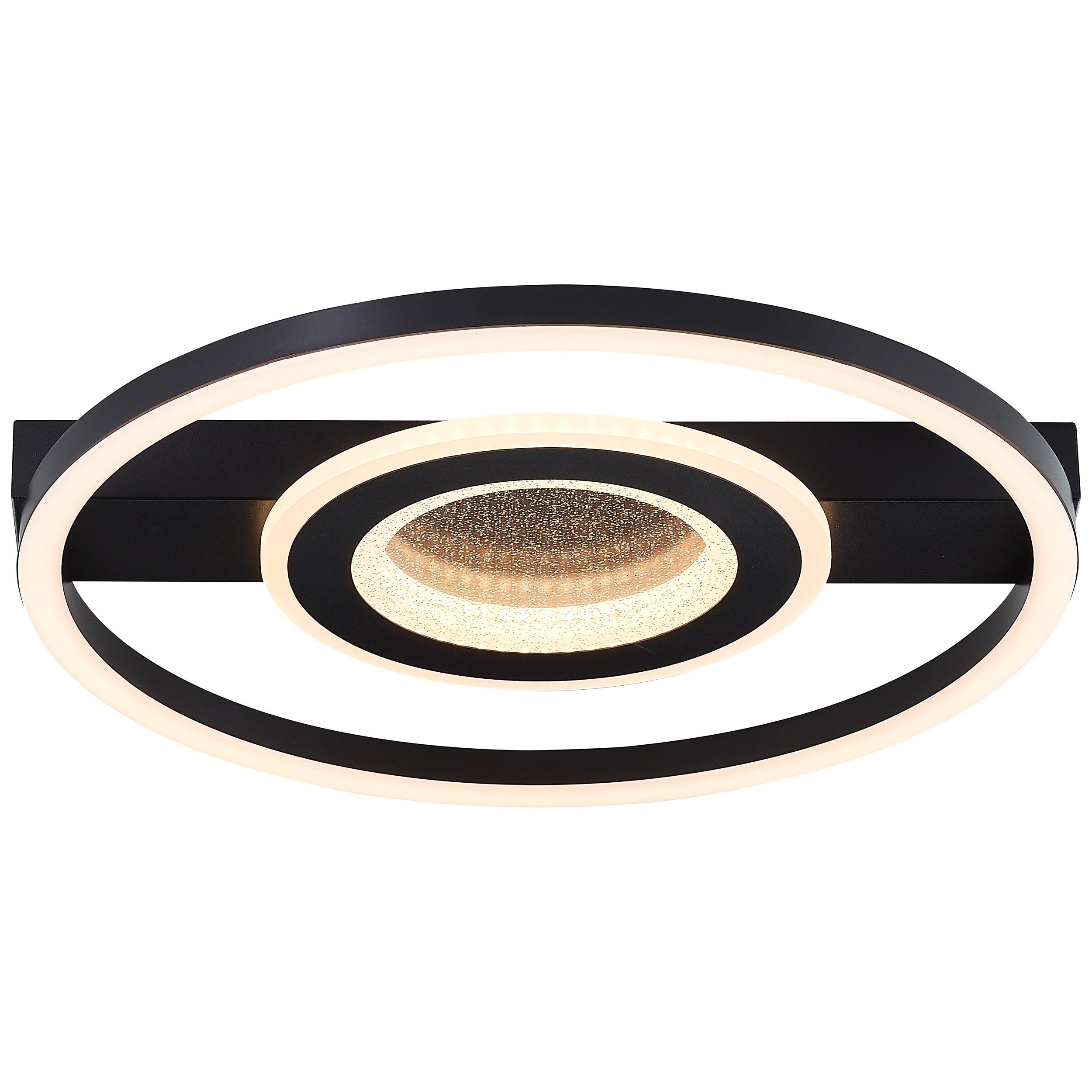 LED DECKENLEUCHTE Queens Schwarz 37/37/5 cm - Schwarz, Metall (37/37/5cm) - Brilliant
