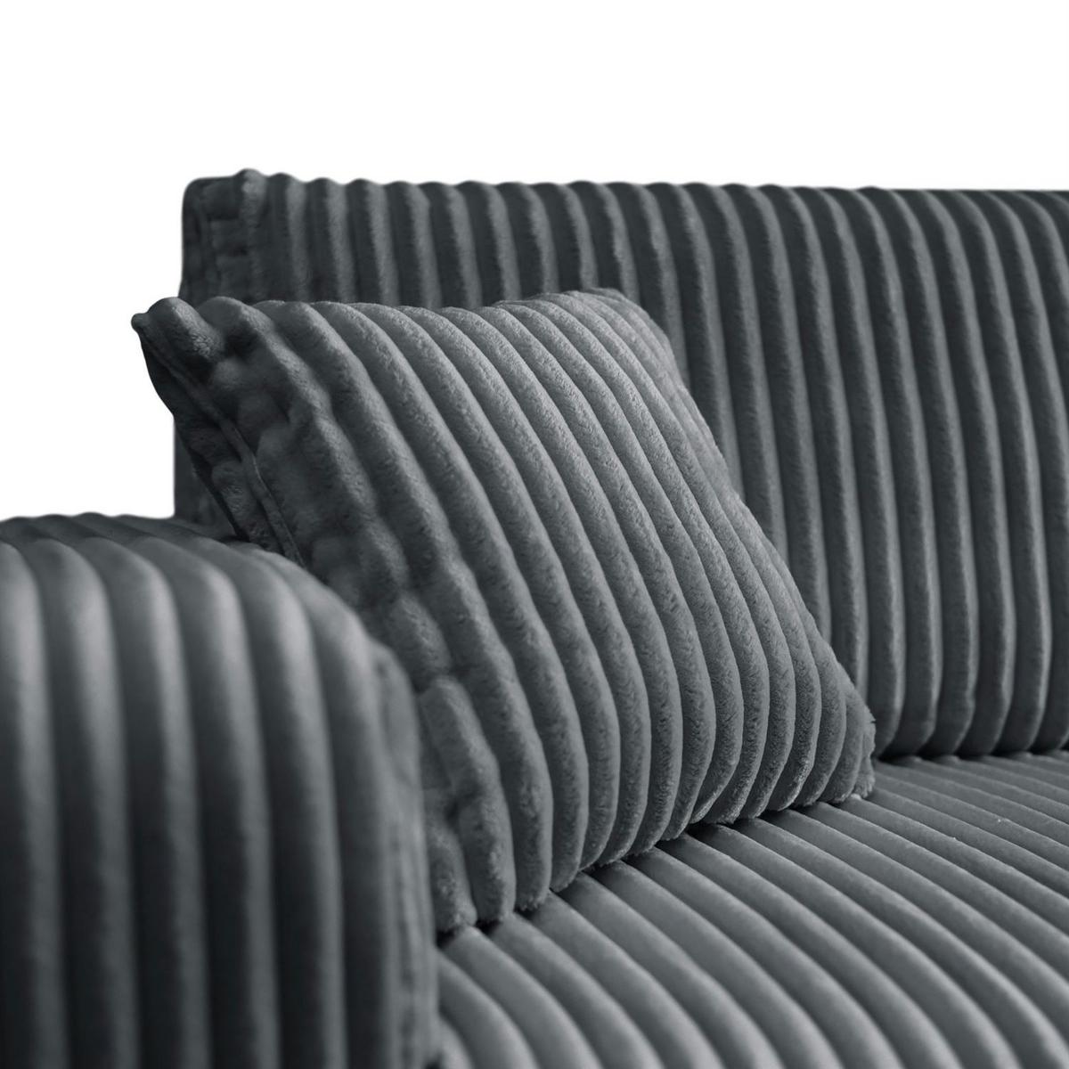 ECKSOFA PRESTIGE SOFT mit Schlaffunktion und Bettkasten, Tilia 85 - Dunkelgrau, Textil (277/143cm) - Lookway