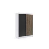 KLEIDERSCHRANK VILAN mit Lamel - 150 cm - Weiß|Eiche Wotan - Eiche Wotan/Weiß, Holzwerkstoff (150/215/61cm) - ALTDECOR