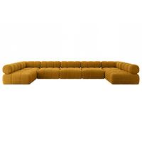 WOHNLANDSCHAFT modulares Sofa Garvo-U3 - 475x190x70 cm Senfgelb Cord - Currygelb, Holzwerkstoff/Textil (475/70/190cm) - ALTDECOR