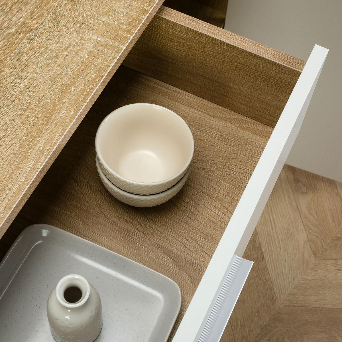 KOMMODE ESTELLE Sonoma Eiche/weiß - Weiß/Sonoma Eiche, Holzwerkstoff (88/70/30cm) - CARO-Möbel