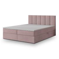 BOXBETT MERIL 160x200 cm mit Matratze und Topper - Rosa - Rosa, Holz (160/200cm) - MASSENO