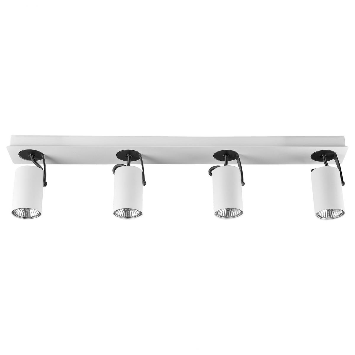 DECKENLEUCHTE Klip 62x7x12 cm - Weiß, Metall (7/62/12cm) - Beliani